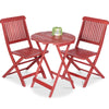 3-Piece Acacia Wood Bistro Set w/ Folding Table, 2 Chairs