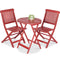 3-Piece Acacia Wood Bistro Set w/ Folding Table, 2 Chairs