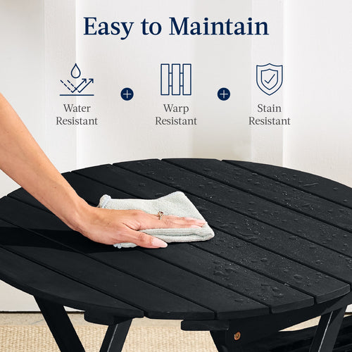 3-Piece Acacia Wood Bistro Set w/ Folding Table, 2 Chairs