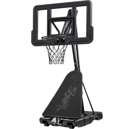 Adjustable 4.4-10ft Basketball Hoop, w/ Shatterproof Backboard,  Ball Return