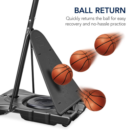 Adjustable 4.4-10ft Basketball Hoop, w/ Shatterproof Backboard,  Ball Return