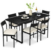 7-Piece Modern Dining Set, Kitchen Table w/ 6 Chairs, Metal Frame
