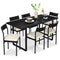 7-Piece Modern Dining Set, Kitchen Table w/ 6 Chairs, Metal Frame