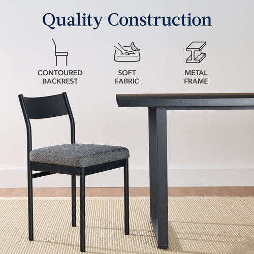 7-Piece Modern Dining Set, Kitchen Table w/ 6 Chairs, Metal Frame