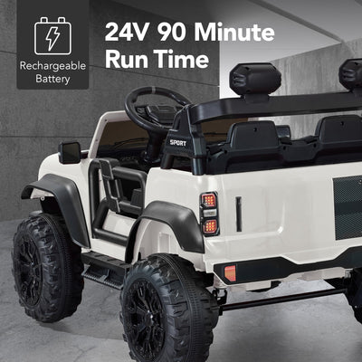 24V 2-Seater Electric Ride-On Car Truck w/ Parent Control, Bluetooth