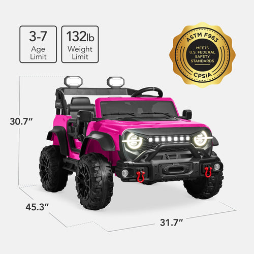 24V 2-Seater Electric Ride-On Car Truck w/ Parent Control, Bluetooth