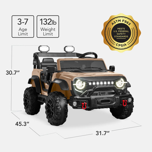 24V 2-Seater Electric Ride-On Car Truck w/ Parent Control, Bluetooth