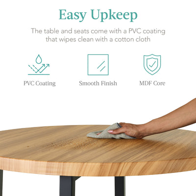 5-Piece Modern Round Counter Height Dining Set w/ 4 Chairs