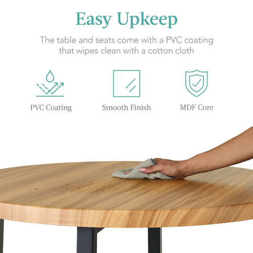 5-Piece Modern Round Counter Height Dining Set w/ 4 Chairs