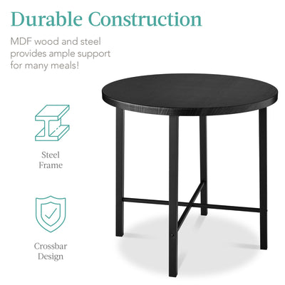 5-Piece Modern Round Counter Height Dining Set w/ 4 Chairs