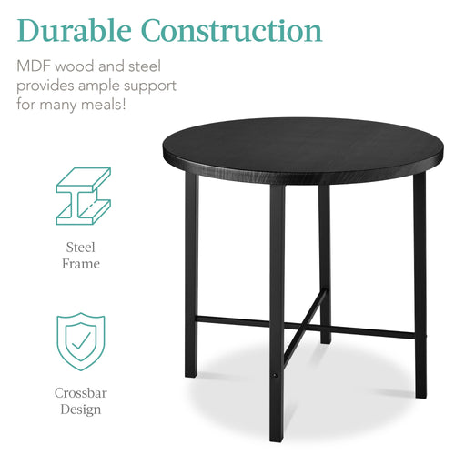 5-Piece Modern Round Counter Height Dining Set w/ 4 Chairs