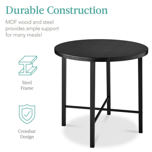 5-Piece Modern Round Counter Height Dining Set w/ 4 Chairs