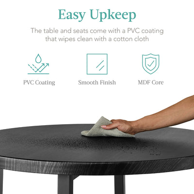 5-Piece Modern Round Counter Height Dining Set w/ 4 Chairs