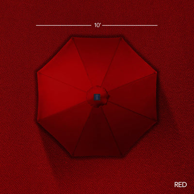 Woodgrain Pattern Solar LED Lighted Patio Umbrella w/ Adjustable Tilt - 10ft