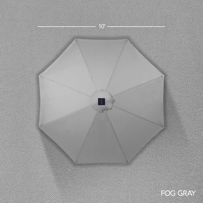 Woodgrain Pattern Solar LED Lighted Patio Umbrella w/ Adjustable Tilt - 10ft