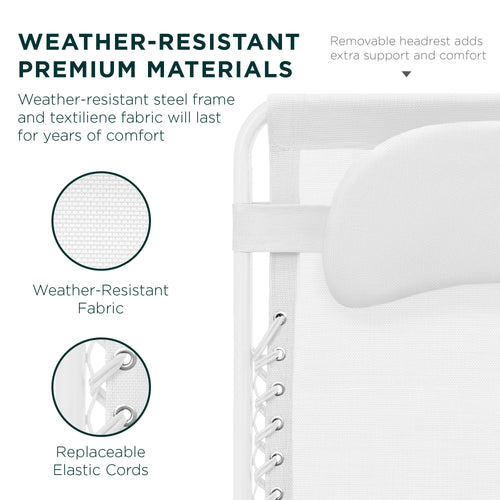 Oversized Reclining Zero Gravity Chair Lounger w/ Cup Holder, Pillow