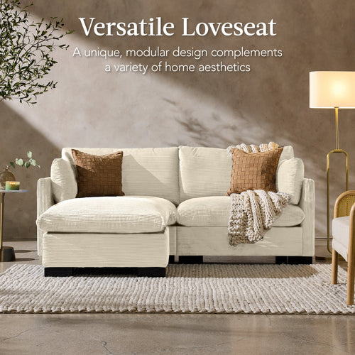 Modular Sectional Pillowtop Sofa w/ Ottoman & Storage  82in