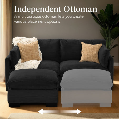 Modular Sectional Pillowtop Sofa w/ Ottoman & Storage  82in