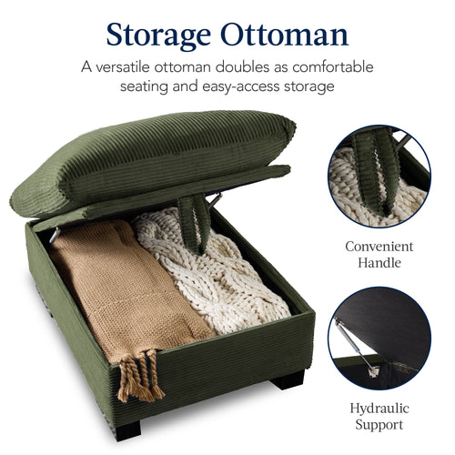 Modular Sectional Pillowtop Sofa w/ Ottoman & Storage  82in