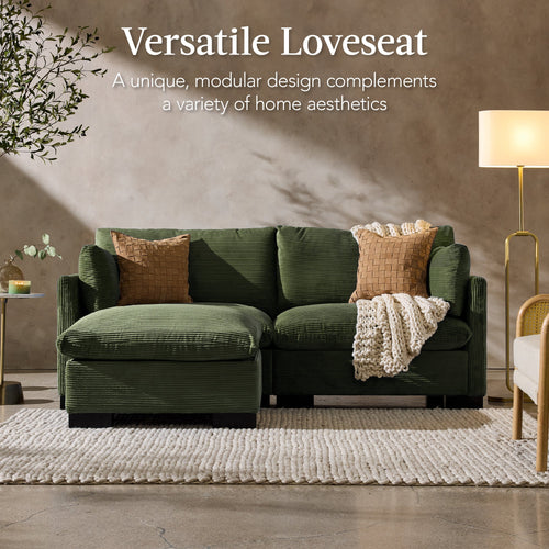 Modular Sectional Pillowtop Sofa w/ Ottoman & Storage  82in