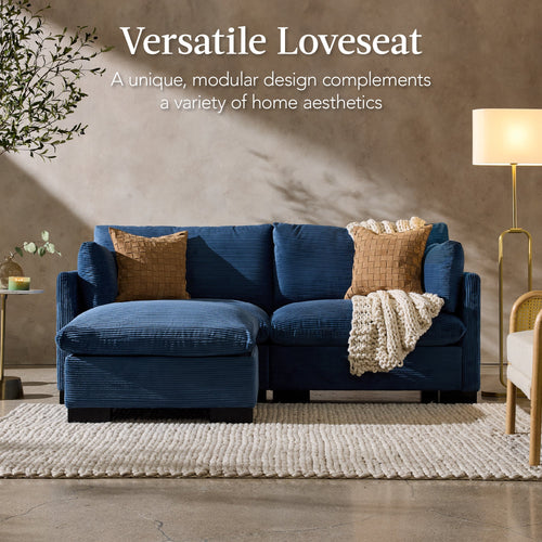 Modular Sectional Pillowtop Sofa w/ Ottoman & Storage  82in