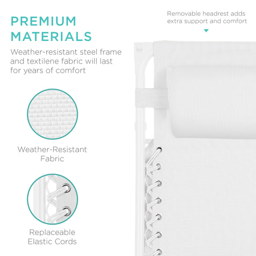 Folding Zero Gravity Recliner Patio Lounge Chair w/ Canopy, Side Tray