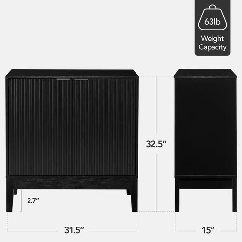 2-Door Reeded Storage Cabinet, Accent Furniture, Sideboard