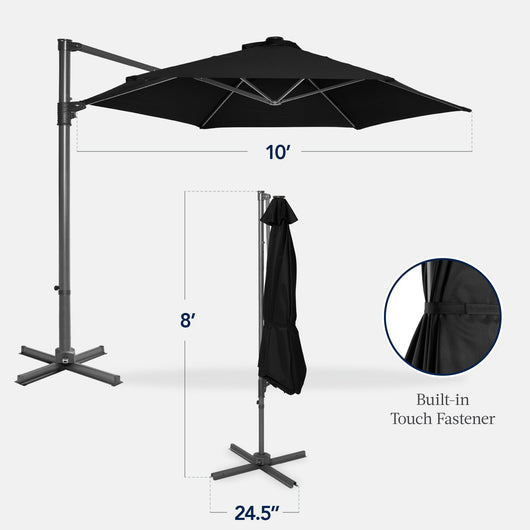 360 Rotating Cantilever Offset Patio Umbrella - 10ft