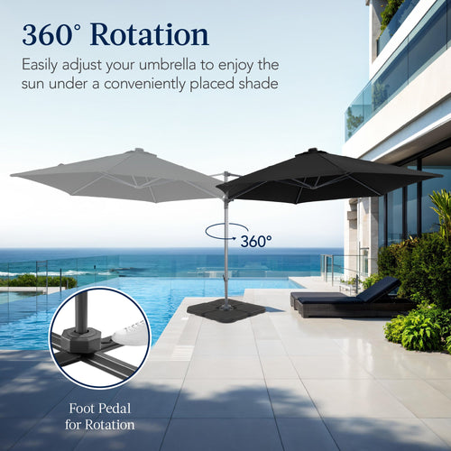 360 Rotating Cantilever Offset Patio Umbrella - 10ft