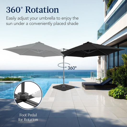 360 Rotating Cantilever Offset Patio Umbrella - 10ft