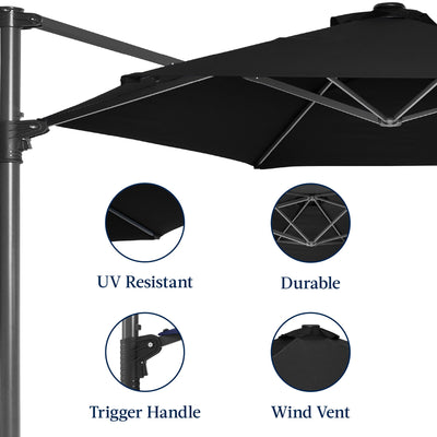 360 Rotating Cantilever Offset Patio Umbrella - 10ft
