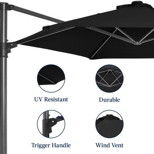 360 Rotating Cantilever Offset Patio Umbrella - 10ft