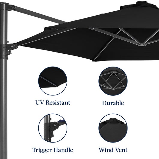 360 Rotating Cantilever Offset Patio Umbrella - 10ft
