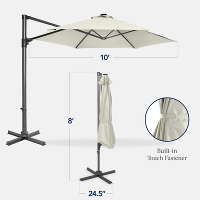 360 Rotating Cantilever Offset Patio Umbrella - 10ft