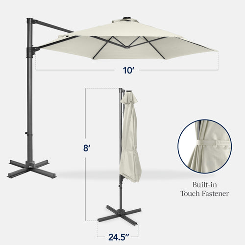 360 Rotating Cantilever Offset Patio Umbrella - 10ft