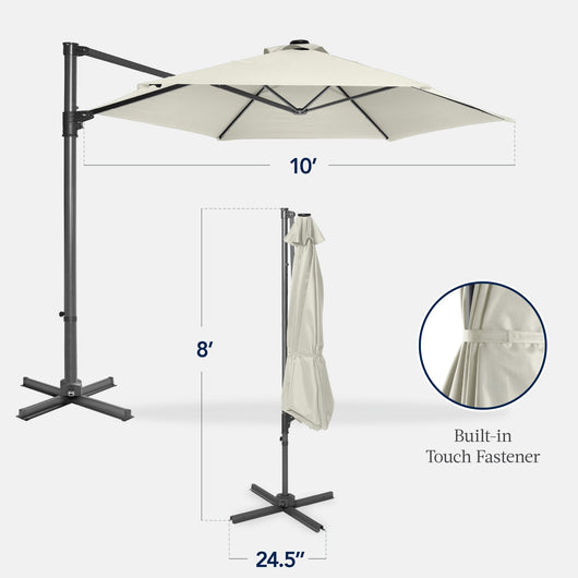 360 Rotating Cantilever Offset Patio Umbrella - 10ft