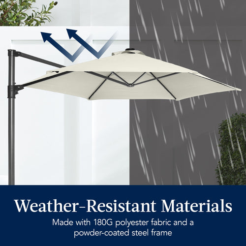 360 Rotating Cantilever Offset Patio Umbrella - 10ft