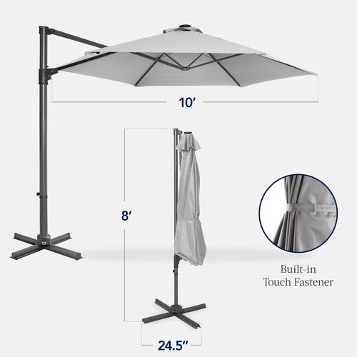 360 Rotating Cantilever Offset Patio Umbrella - 10ft