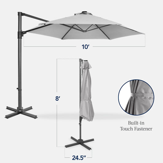 360 Rotating Cantilever Offset Patio Umbrella - 10ft