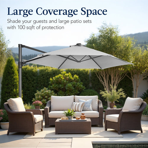 360 Rotating Cantilever Offset Patio Umbrella - 10ft