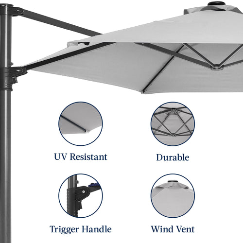 360 Rotating Cantilever Offset Patio Umbrella - 10ft