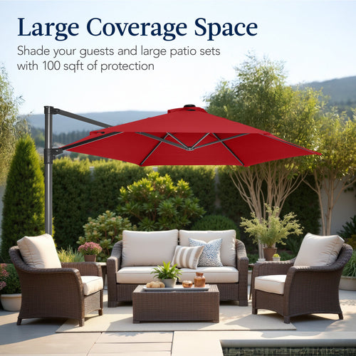 360 Rotating Cantilever Offset Patio Umbrella - 10ft