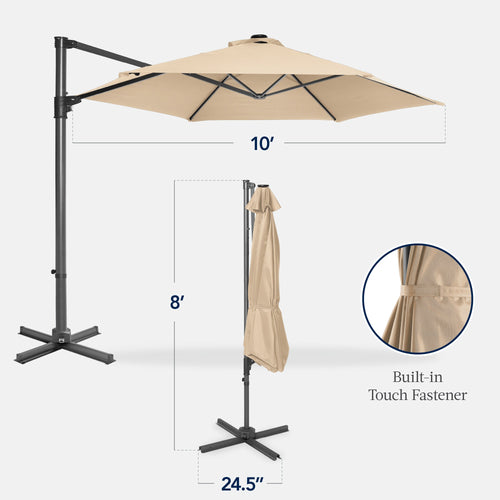 360 Rotating Cantilever Offset Patio Umbrella - 10ft