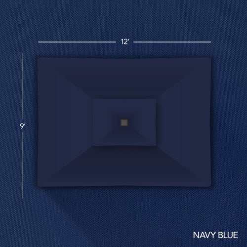 9x12ft 2-Tier Outdoor Solar LED Cantilever Patio Umbrella