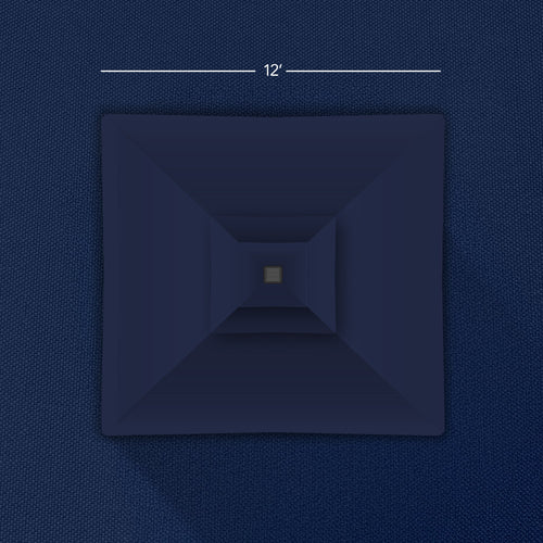 12x12ft 2-Tier Outdoor Solar LED Cantilever Patio Umbrella