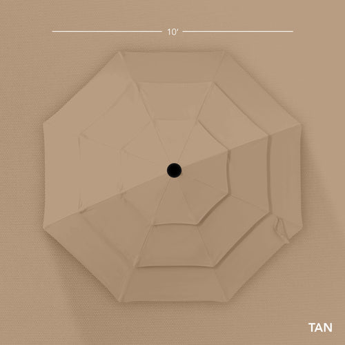 3-Tier Patio Umbrella w/ Tilt Adjustment, Crank - 10ft