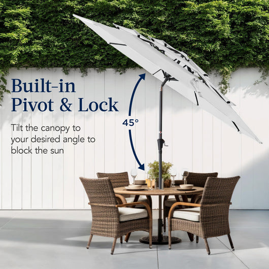 3-Tier Patio Umbrella w/ Tilt Adjustment, Crank - 10ft