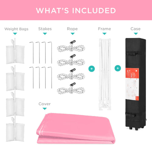 One-Person Setup Instant Pop Up Canopy w/ Case, 4 Weight Bags - 10x10ft