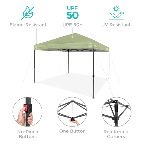 One-Person Setup Instant Pop Up Canopy w/ Case, 4 Weight Bags - 8x8ft