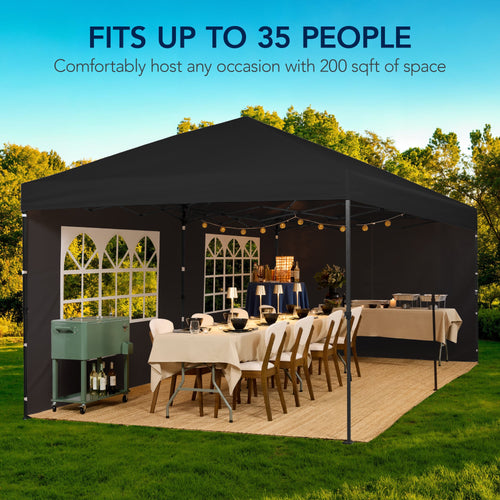 Pop Up Party Tent Canopy w/ 1-Button Easy Setup - 10x20ft